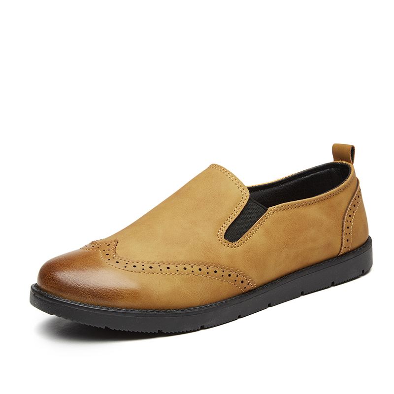 Mænds Business Casual Loafers Chelsea Slip On Work Dress Håndsyede Sko