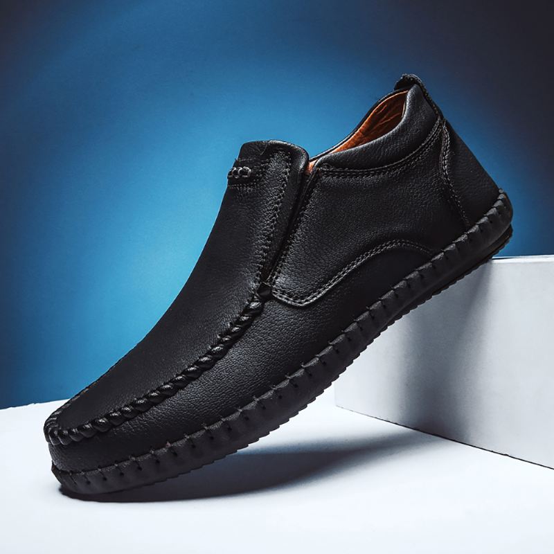 Retro Syning Blødt Læder Business Casual Oxfords