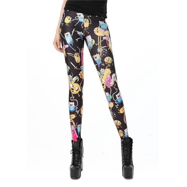 Adventure Time Digital Printede Dame Leggings