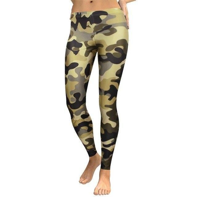 Kvinder Camouflage Digital Med Tryk Fitness Leggings