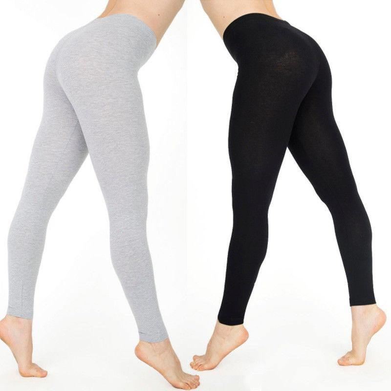 Kvinder Casual Ankellange Leggings Elastiske Talje Bomuld Leggings Kvinde Kvinder Tøj Plus Size 2xl