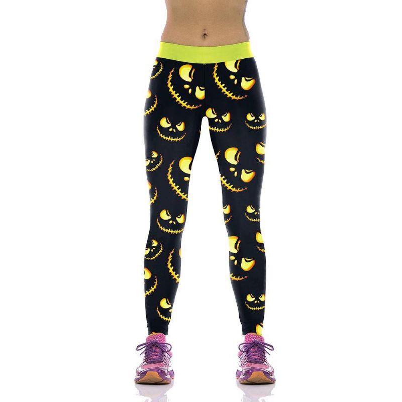 Kvinder Leggings Høst Sporting Leggings Belysning Græskar Lantern Printede Mujer Legg Bukser