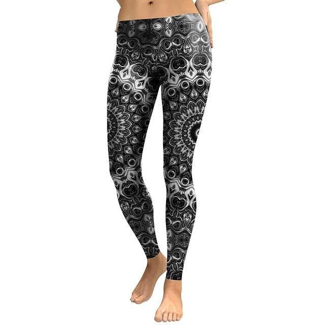 Kvinder Mandala Blomster Digital Med Tryk Skelet Leggings