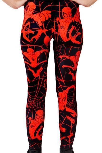 Mørkerød Spiderman Strejker Ny Ankomst 2015 Kvinder Leggings Digital Med Tryk Populære Spider-man Sexede Kvinder Bukser