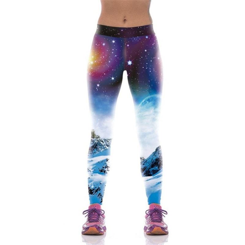 New Arrival Kvinder Leggings Sportsbukser Stjernehimmel 3d Spot Printed Mujer Compression Legg Bukser