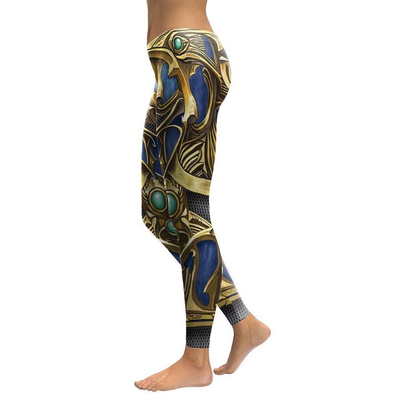 New Arrival Leggings Dame Armor Digital Med Tryk Safir Metal Plus Size Fitness Legg Workout Bukser Legging