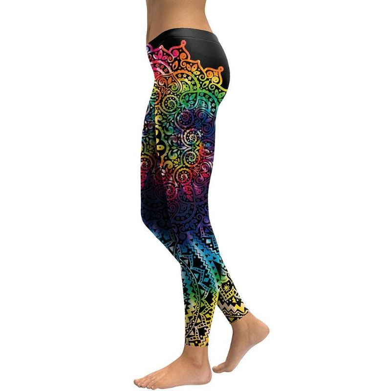 New Arrival Leggings Kvinder Mandala Blomster 3d Med Tryk Gradient Legging Fitness Legg Højtaljede Bukser Bukser