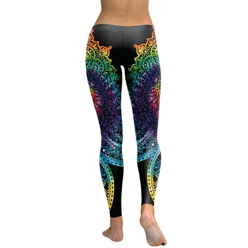 New Arrival Leggings Kvinder Mandala Blomster 3d Med Tryk Gradient Legging Fitness Legg Højtaljede Bukser Bukser