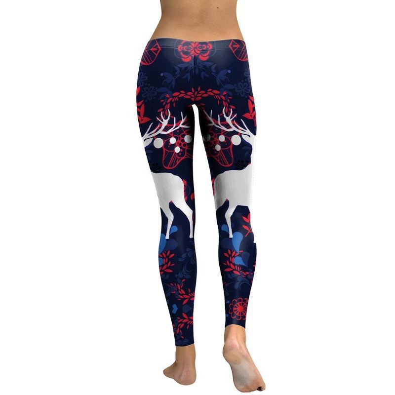 New Arrival Leggings Kvinder Sika Deer Digital Med Tryk Animal Fitness Legg Slim Elastic Workout Plus Size Legging