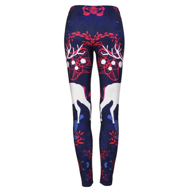 New Arrival Leggings Kvinder Sika Deer Digital Med Tryk Animal Fitness Legg Slim Elastic Workout Plus Size Legging