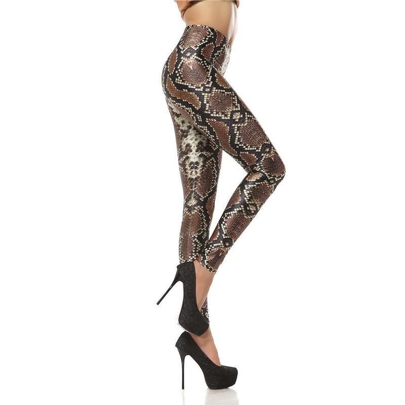 Nyt Design Mode 3d Digital Slangeskind Ben Slim Legg Printede Dame Leggings Dame Bukser