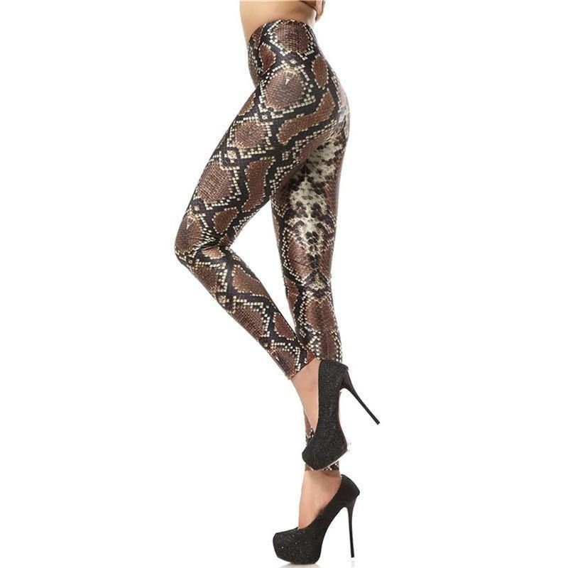 Nyt Design Mode 3d Digital Slangeskind Ben Slim Legg Printede Dame Leggings Dame Bukser