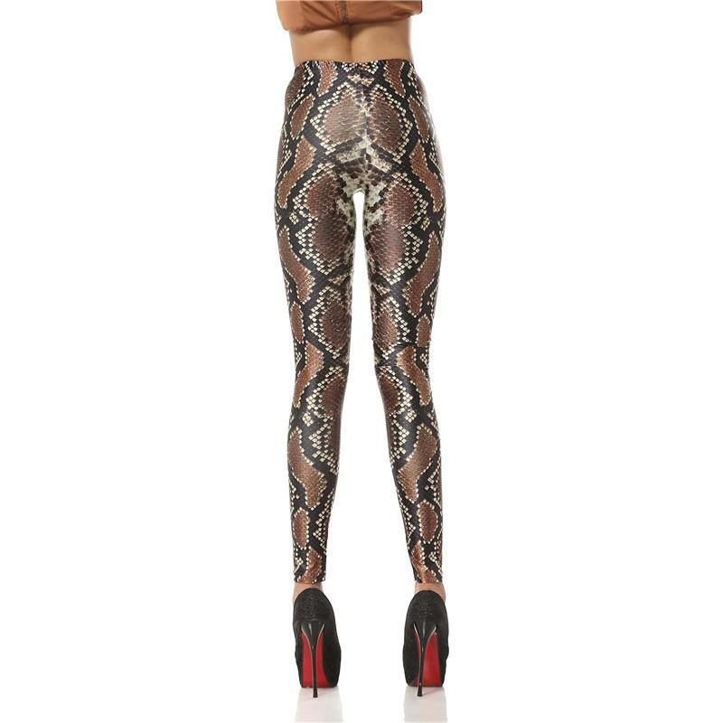 Nyt Design Mode 3d Digital Slangeskind Ben Slim Legg Printede Dame Leggings Dame Bukser