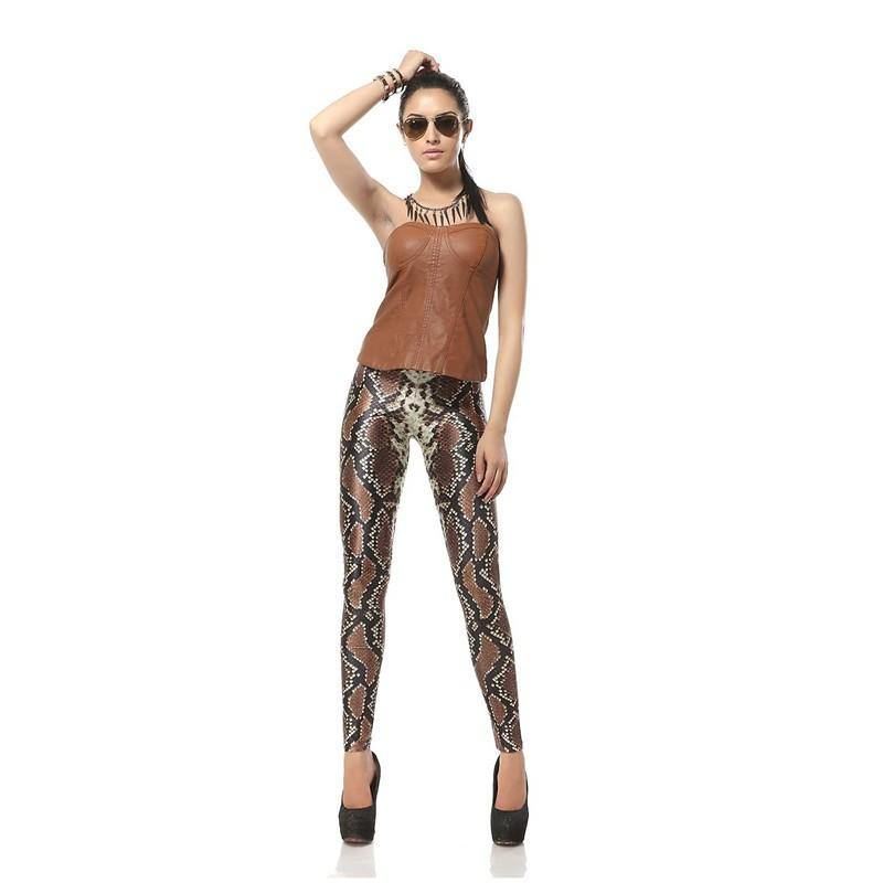 Nyt Design Mode 3d Digital Slangeskind Ben Slim Legg Printede Dame Leggings Dame Bukser