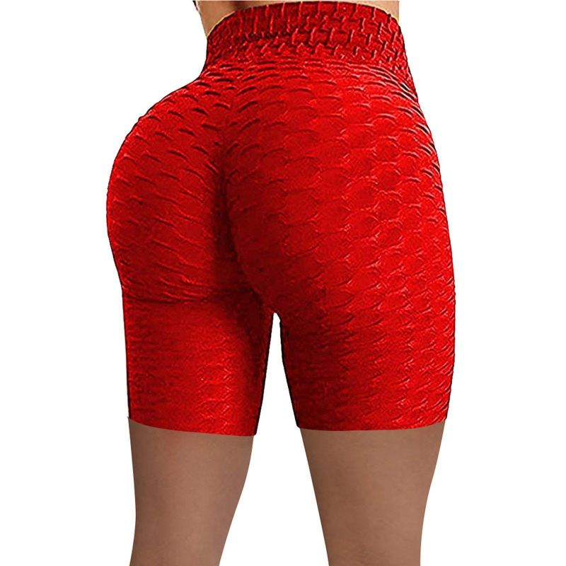 Sommer Strikshorts Højtaljet Hofte Stramme Leggings Stretch Running Biker Shorts