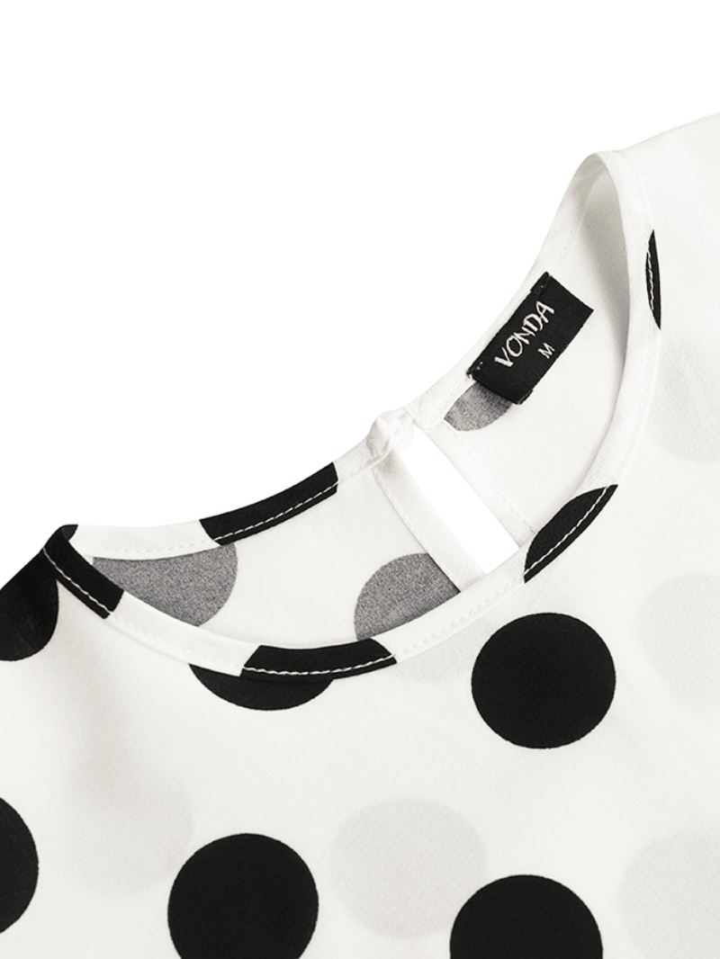 Kvinder Polka Dot Med Tryk Plisseret Casual Dress