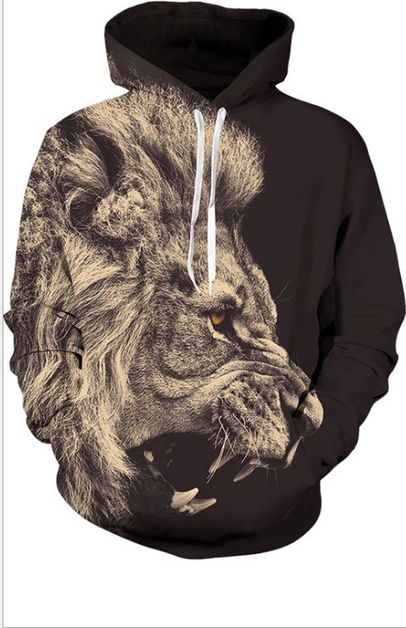 3d Digital Printing Animal Lion Sweatshirt Sweatpants