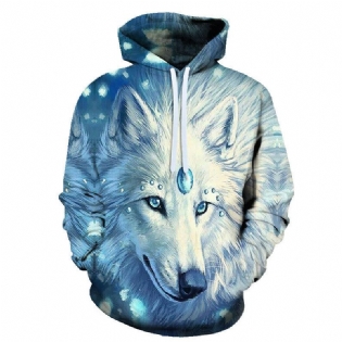 Animal Wolf 3d Digital Printing Herre Og Damer Løs Sports Hoodie Sweater