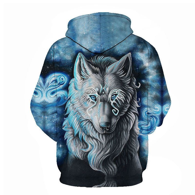 Animal Wolf 3d Digital Printing Herre Og Damer Løs Sports Hoodie Sweater