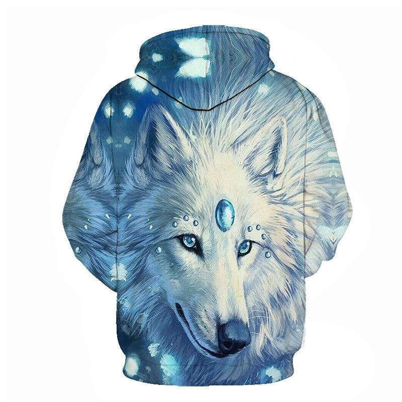 Animal Wolf 3d Digital Printing Herre Og Damer Løs Sports Hoodie Sweater