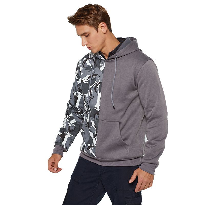 Camouflage Dobbeltblokerende Farve Street Sports Sweatshirt