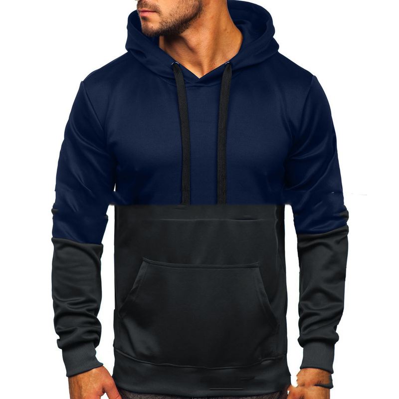 Colour Block Hooded Couple Wear Sports Casual Sweater