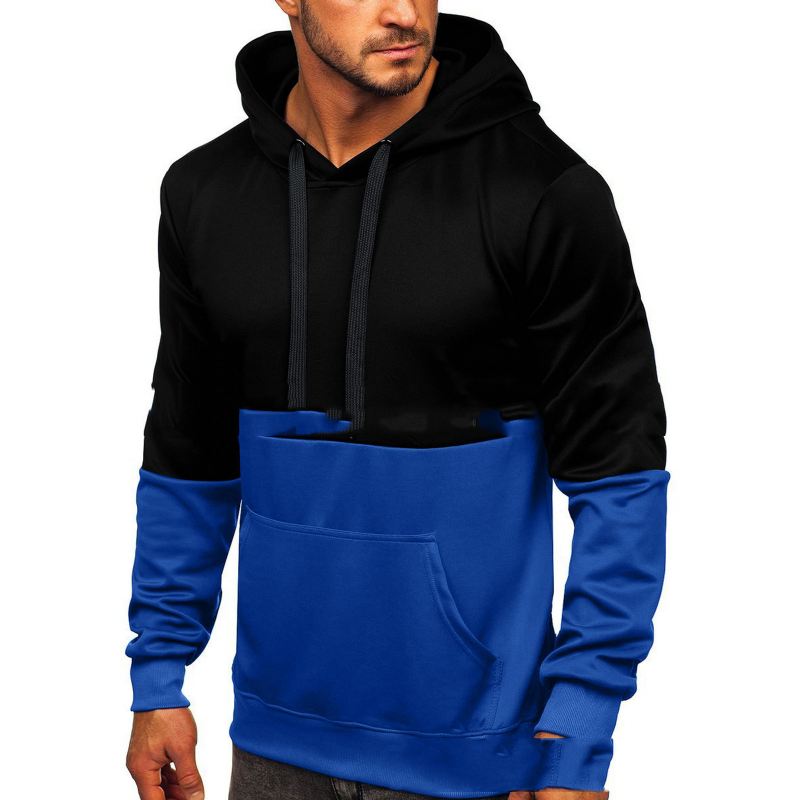 Colour Block Hooded Couple Wear Sports Casual Sweater