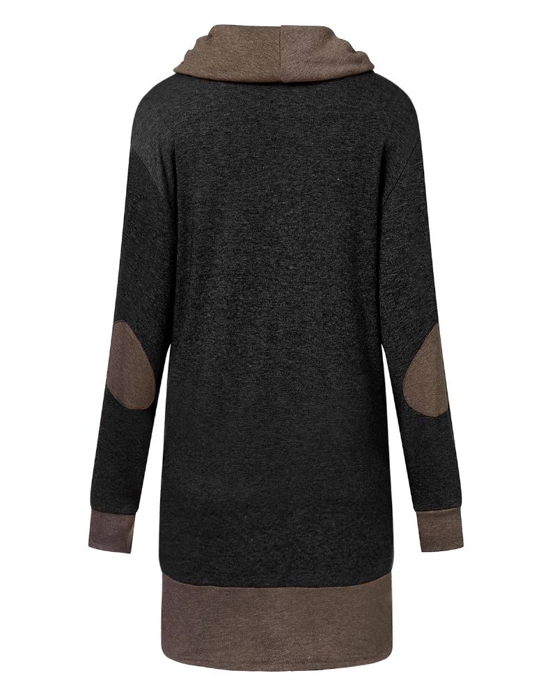 Dame Pullover Langærmet Patchwork Casual Sweatshirt