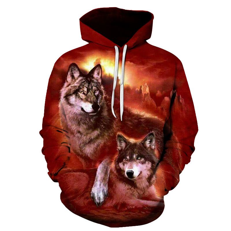 Digital Double Wolf Med Tryk Langærmet Sweater