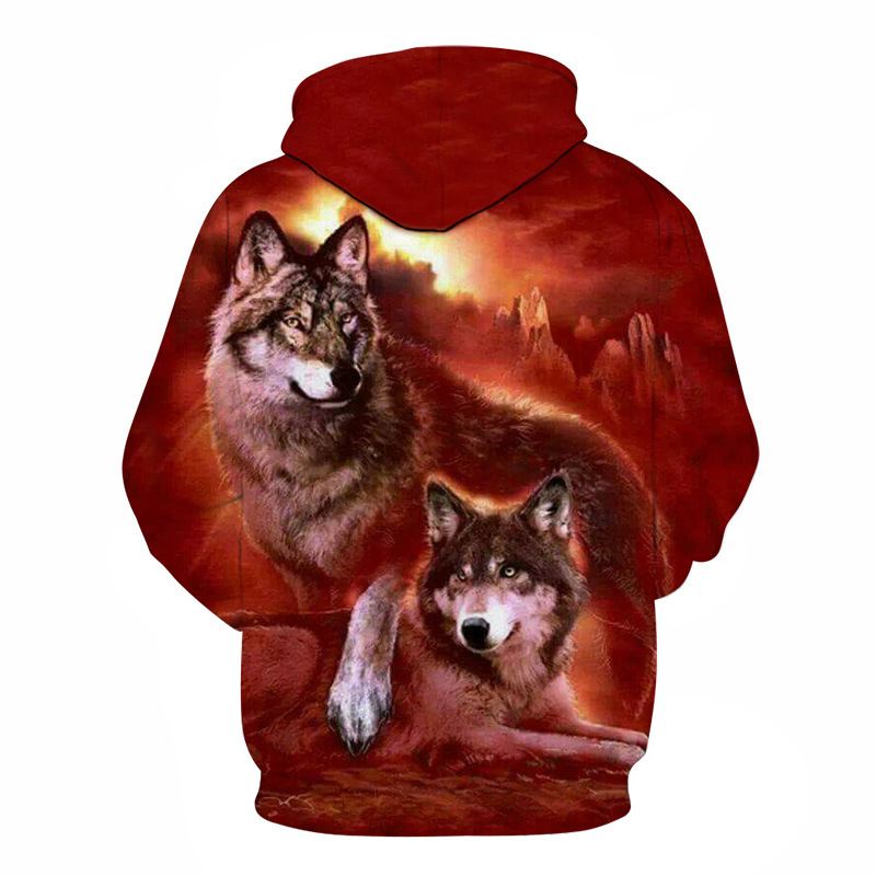 Digital Double Wolf Med Tryk Langærmet Sweater