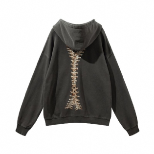 Distressed Cardigan Sweater Tide Brand Hættejakke