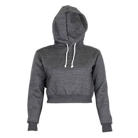 Efterår Dame Hættetrøjer Solid Crop Hættetrøje Langærmet Jumper Hættetrøje Frakke Casual Sweatshirt Top Sudaderas