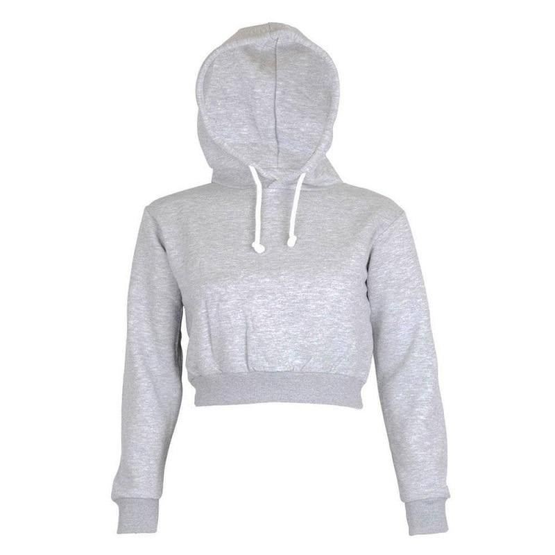 Efterår Dame Hættetrøjer Solid Crop Hættetrøje Langærmet Jumper Hættetrøje Frakke Casual Sweatshirt Top Sudaderas