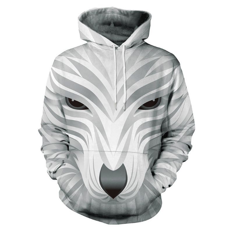 Farverig Ni-tailed Fox 3d Digital Med Tryk Sweatshirt