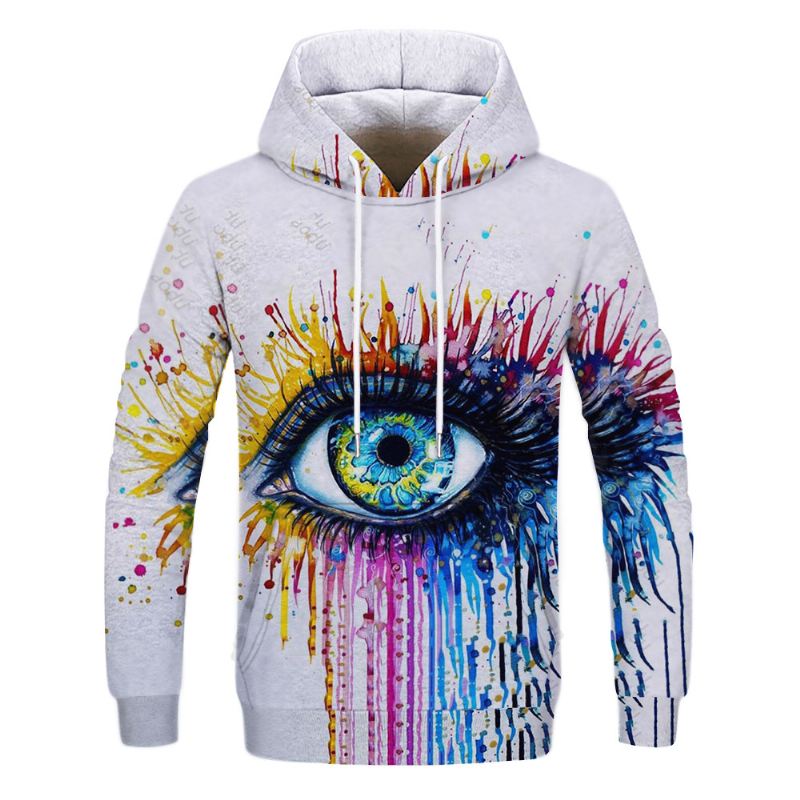 Graffiti Maleri Med Tryk Sweatshirt Med Tryk Sports Sweatshirt Kraveløs Digital Med Tryk Sweatshirt