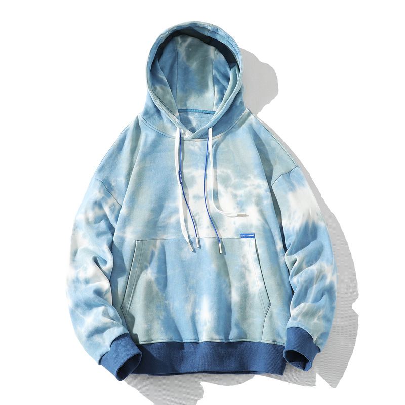 High Gram Hooded Tie Dye Sweatshirt Hip Hop Løs