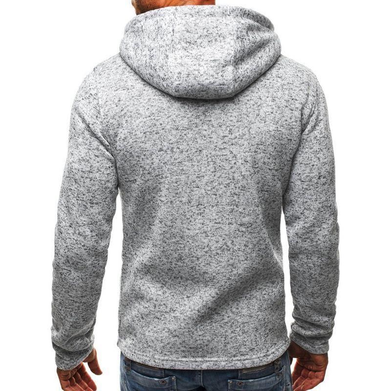 Plus Size Efterår Langærmede Hættetrøjer Sweatshirt Mænd Lynlås Solid Sweatshirt Casual Løs Streetwear Hip Hop Hættetrøje