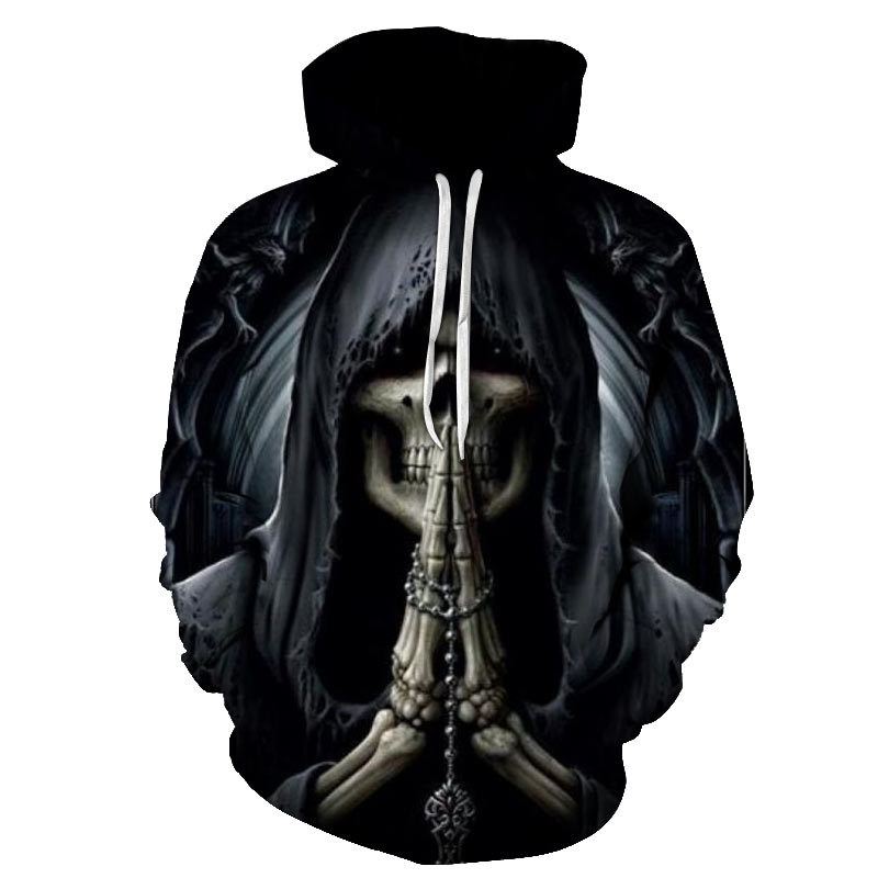 Skull 3d Printing Hætte Pocket Pullover Sweater Nanchao Hættetrøje Mænds Personlighed Producent