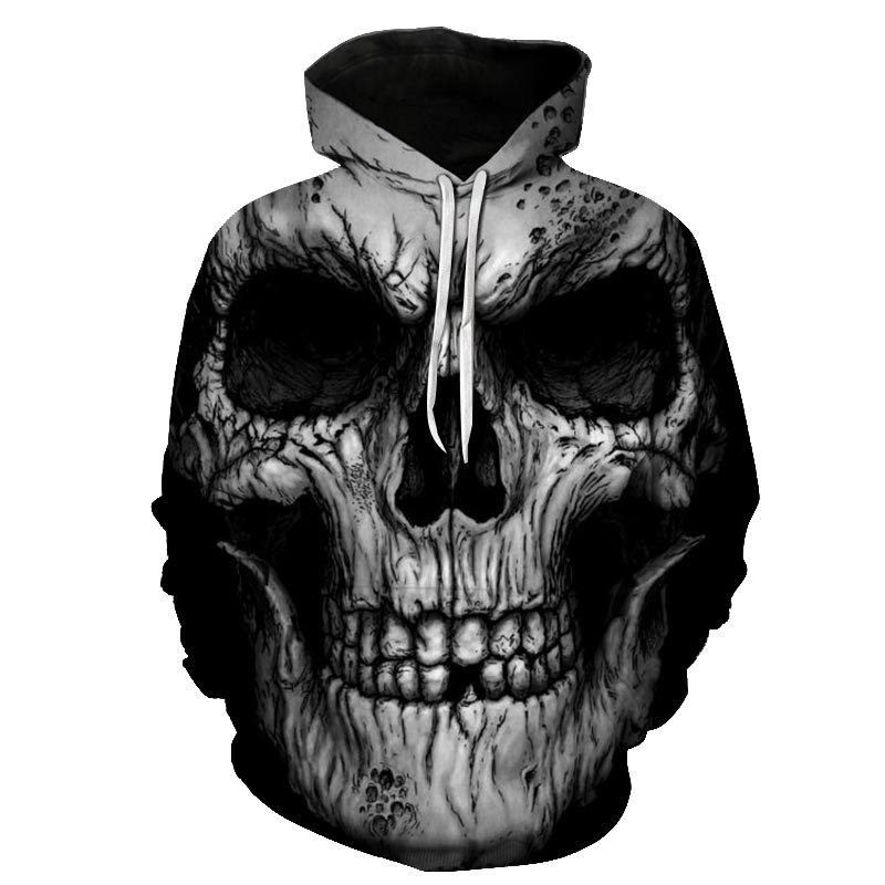 Skull 3d Printing Hætte Pocket Pullover Sweater Nanchao Hættetrøje Mænds Personlighed Producent