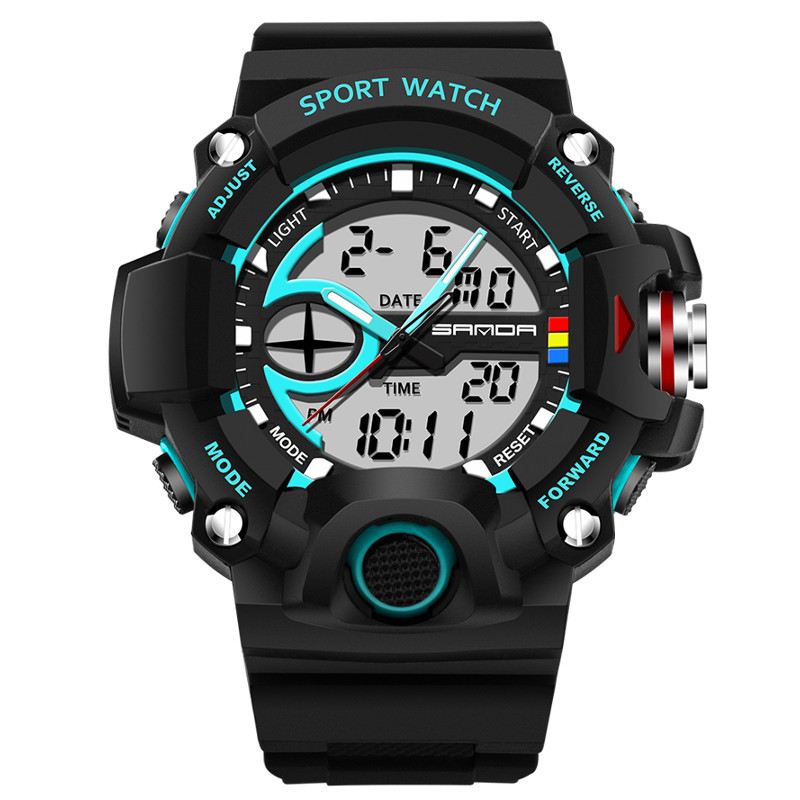 Dual Display Multi-function Sport Stopur Udendørs Mode Mænd Digital Watch