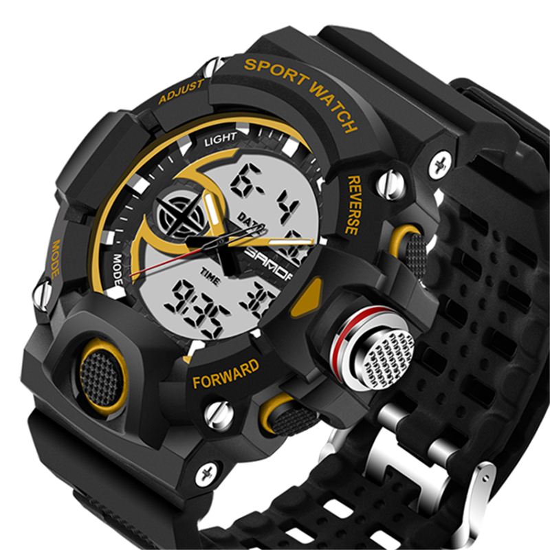 Dual Display Multi-function Sport Stopur Udendørs Mode Mænd Digital Watch