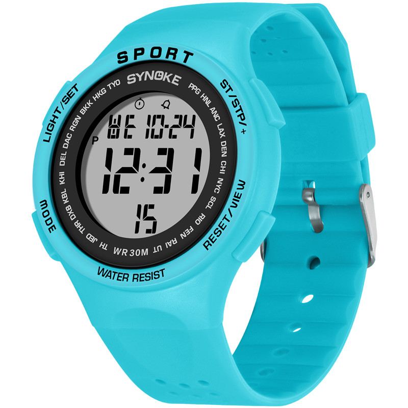 El Display Silikone Strap Sport Watch 3atm Vandtæt Alarm Student Digital Watch