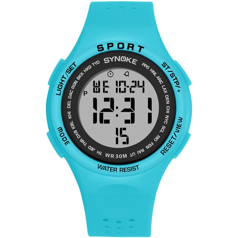 El Display Silikone Strap Sport Watch 3atm Vandtæt Alarm Student Digital Watch