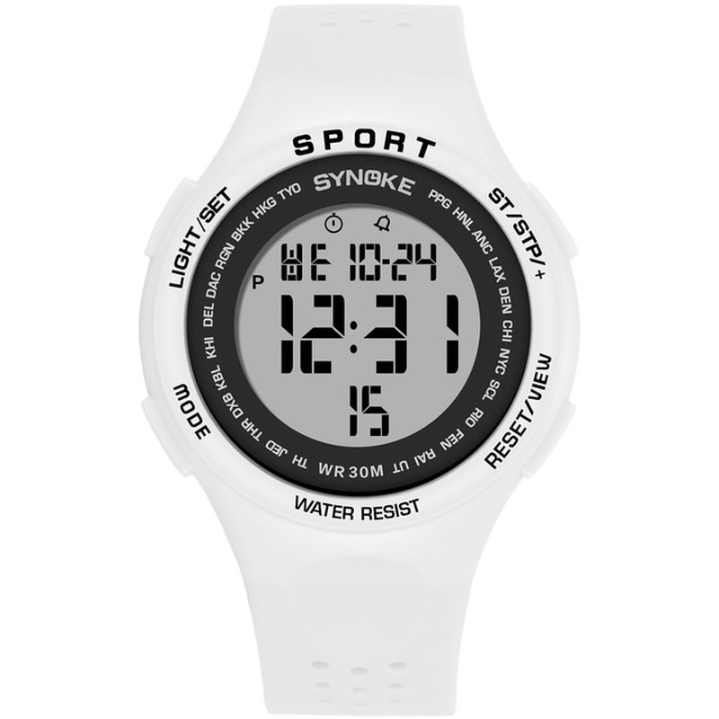 El Display Silikone Strap Sport Watch 3atm Vandtæt Alarm Student Digital Watch