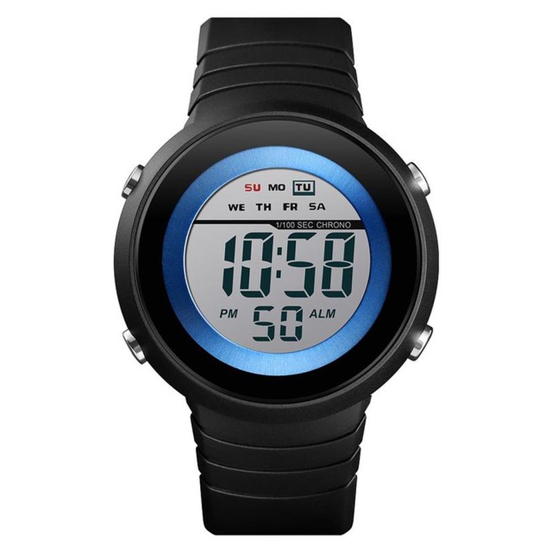 Enkelt Design Baggrundslys Led 50m Vandtæt Chronograph Week Digital Watch Herreur