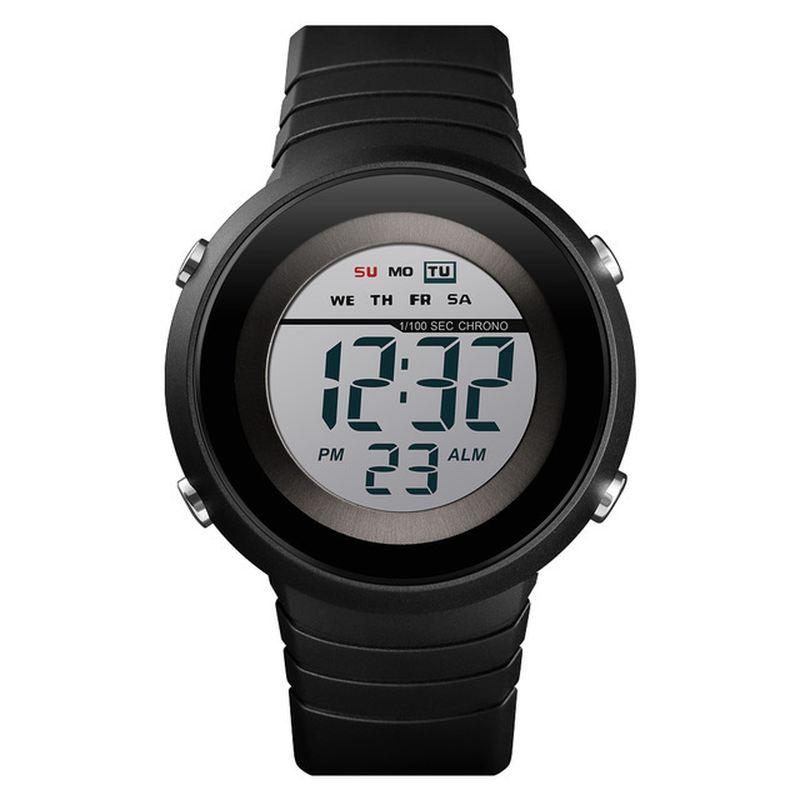 Enkelt Design Baggrundslys Led 50m Vandtæt Chronograph Week Digital Watch Herreur