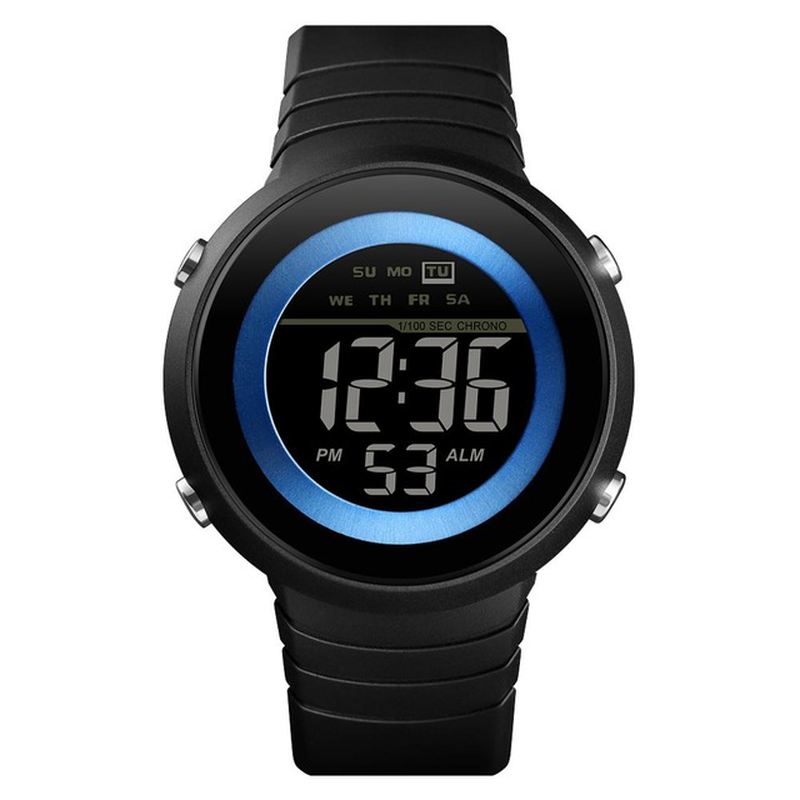 Enkelt Design Baggrundslys Led 50m Vandtæt Chronograph Week Digital Watch Herreur