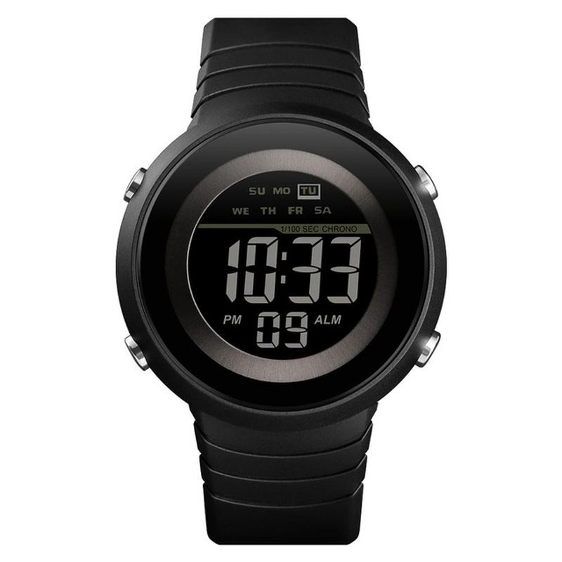 Enkelt Design Baggrundslys Led 50m Vandtæt Chronograph Week Digital Watch Herreur