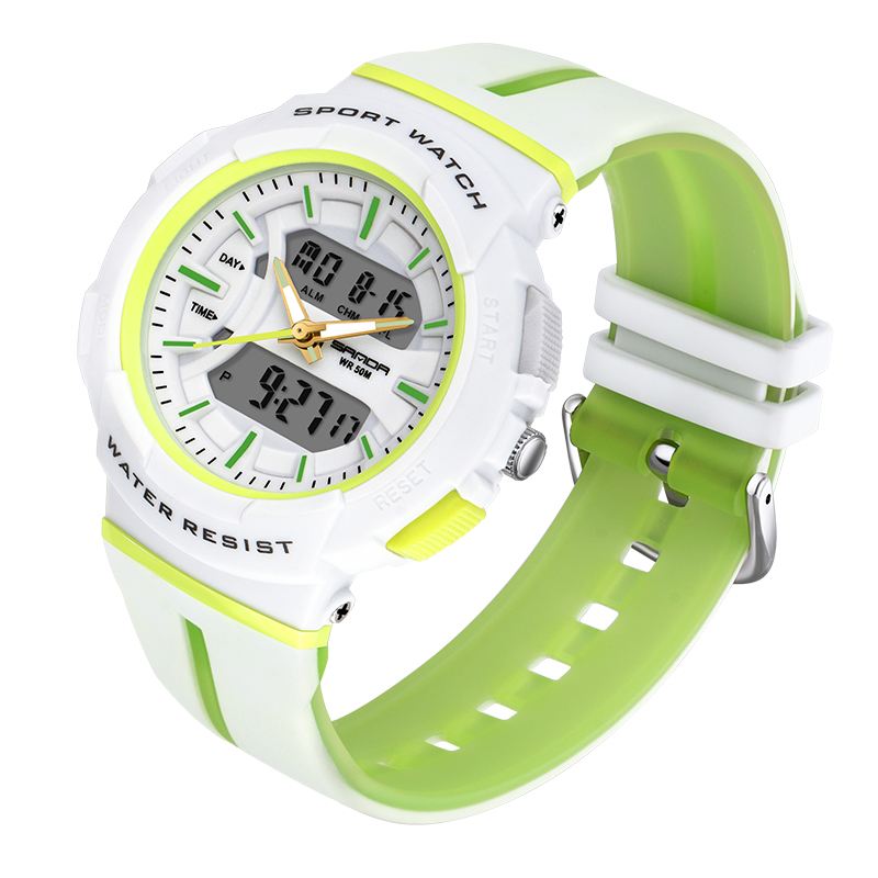 Fresh Color Mode Style Lysende Display Stødsikker Dual Display Digital Watch