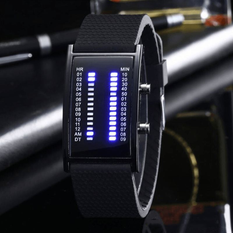 Led Display Herre Business Watch Double Row Light Calendar Digital Watch